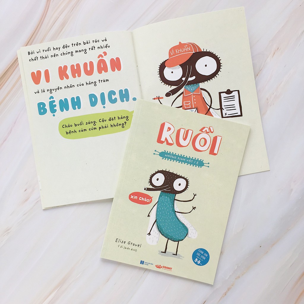 Sách - Những sinh vật í ẹ - Ruồi - Nhận biết con vật cho bé - Khoa học vui nhộn - Crabit Kidbooks