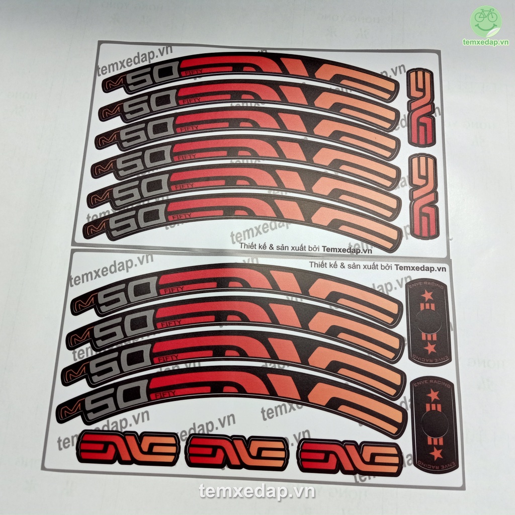 Tem decal dán vành niềng bánh xe đạp địa hình ENVE M50 FIFTY | MTB wheel decal | Temxedap.vn