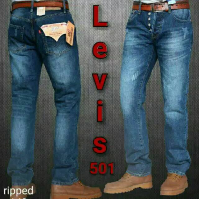 Quần Jean Dài Màu Xanh Đậm Levis 501 Cho Nam