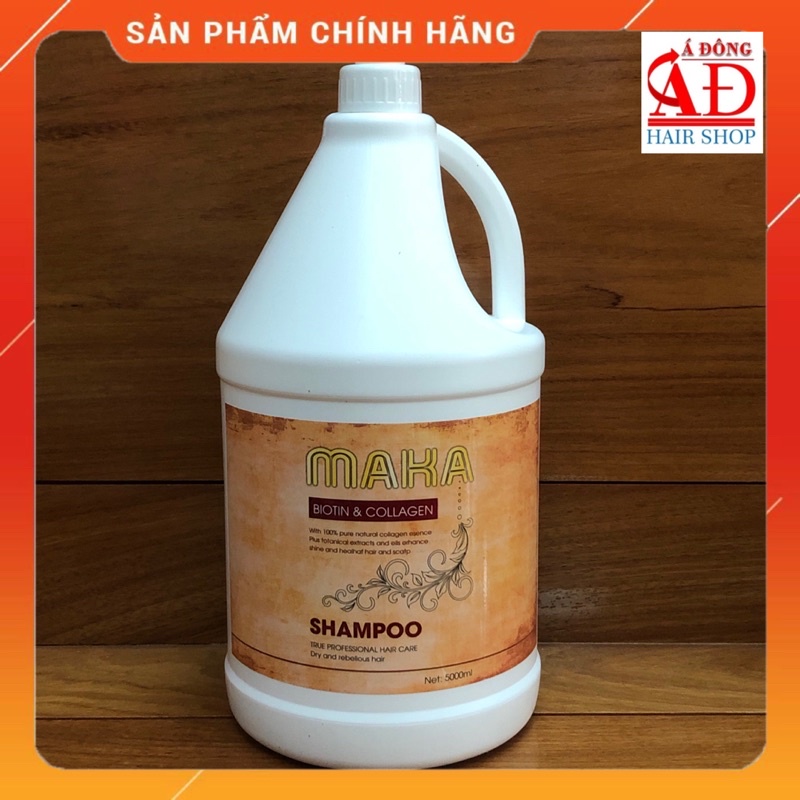 [+Tặng mũ trùm][NEW] DẦU GỘI XẢ CAN LÀM SẠCH MỀM MƯỢT TÓC MAKA BIOTIN COLLAGEN BÌNH TO 5L