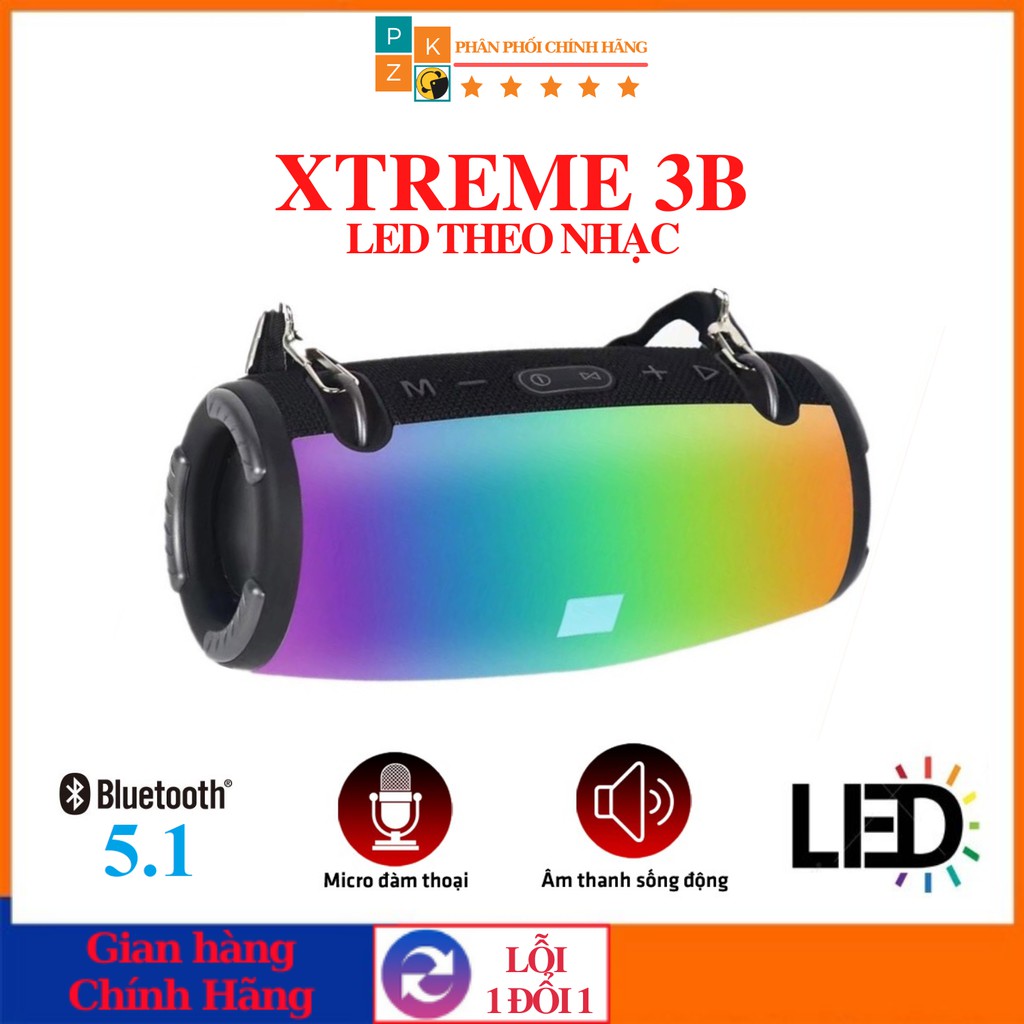 Loa bluetooth Xtreme 3B mới có ĐÈN Led bass cực mạnh âm thanh lớn hàng cao cấp bảo hành lỗi 1 đổi 1
