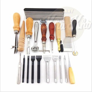 BỘ DỤNG CỤ LÀM ĐỒ DA CƠ BẢN18 MÓN