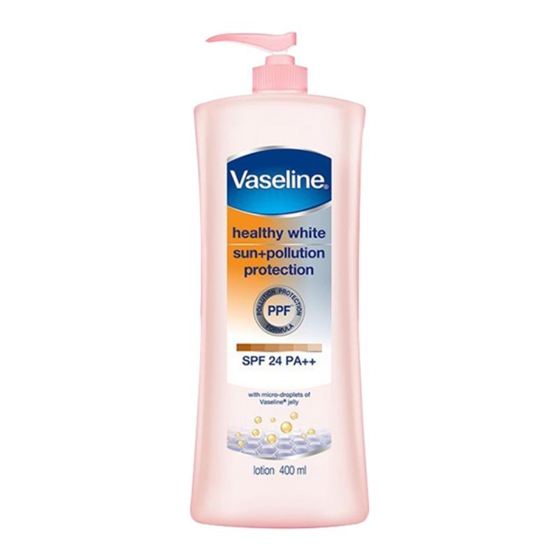 Sữa Dưỡng Thể Sáng Da, Chống Nắng Vaseline Healthy White Sun + Pollution Protection Lotion SPF24 PA++ (400ml)