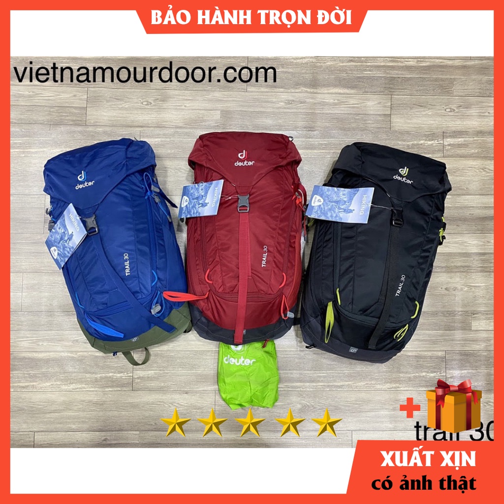 Balo du lịch nam nữ Deuter Trail 30 chống thấm nước, siêu nhẹ, cực kỳ bền bỉ⚡️ [ HÀNG XUẤT DƯ ]