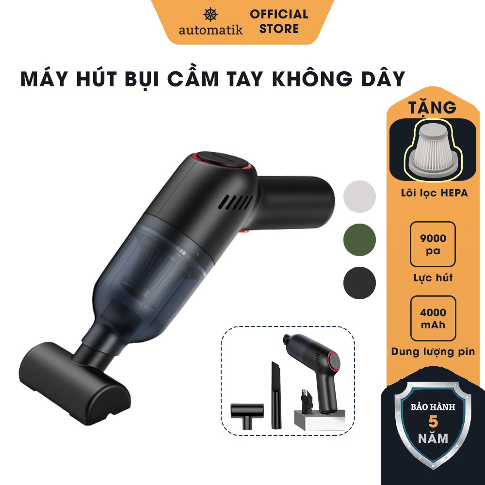 Máy Hút Bụi Cầm Tay Không Dây Mini Đa Năng, Oto Xe Hơi, Gia Đình, Bàn Phím, Sofa, Nhà Cửa, Bàn Học M06 - Automatik