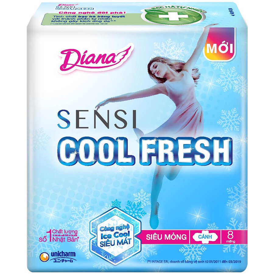 Băng Vệ Sinh Diana Cool Fresh Siêu Thấm (Gói 8 Miếng)