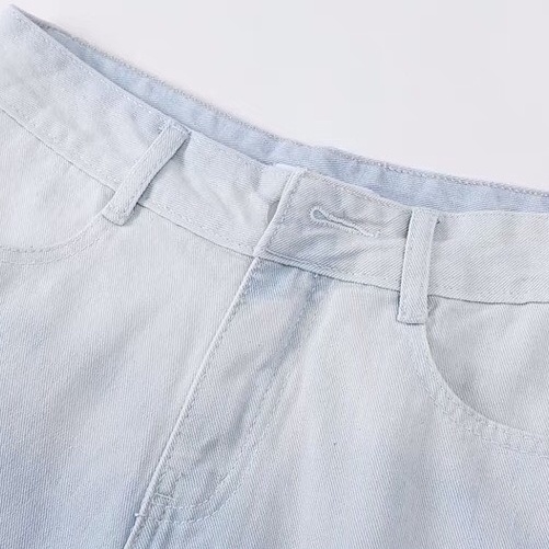 Quần short jean đùi lưng cao kiểu chuyển màu cá tính | BigBuy360 - bigbuy360.vn