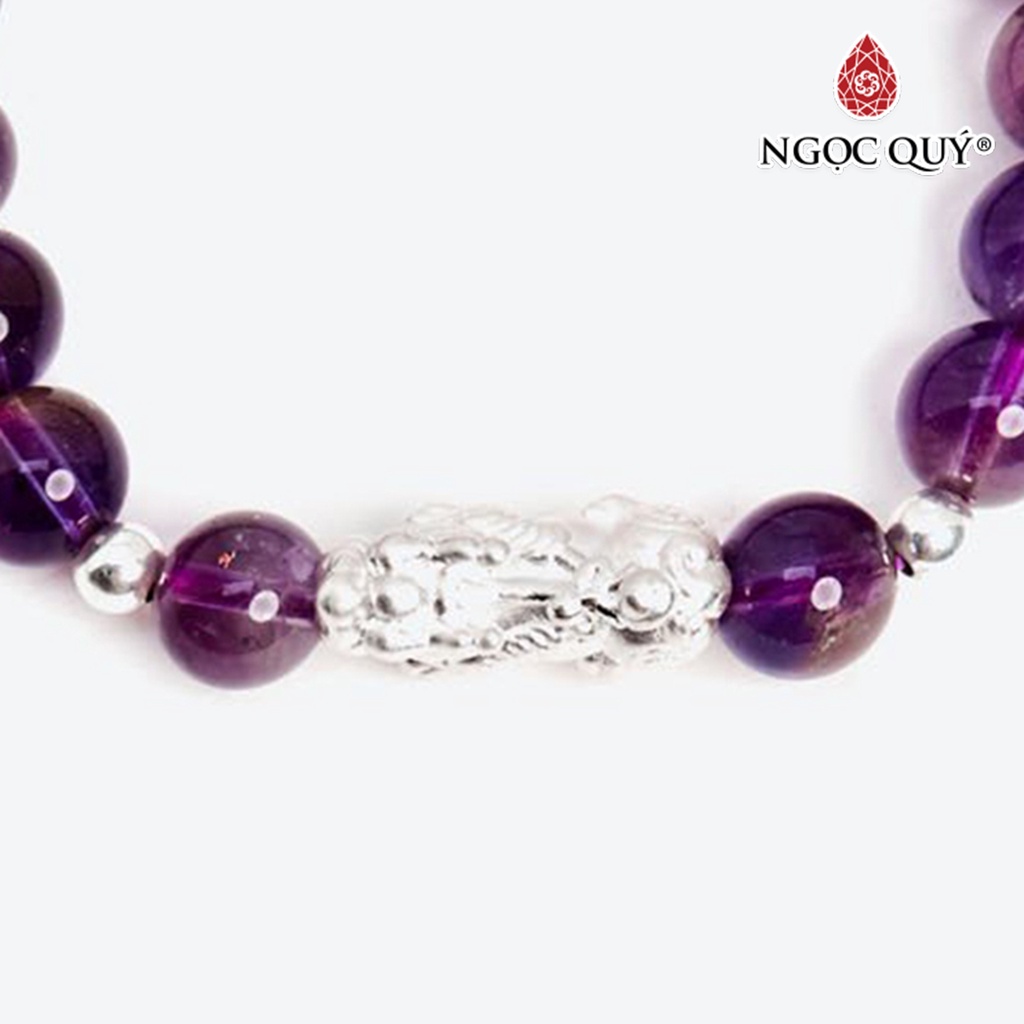 Vòng TA tím phối charm tỳ hưu bạc - Ngọc Quý