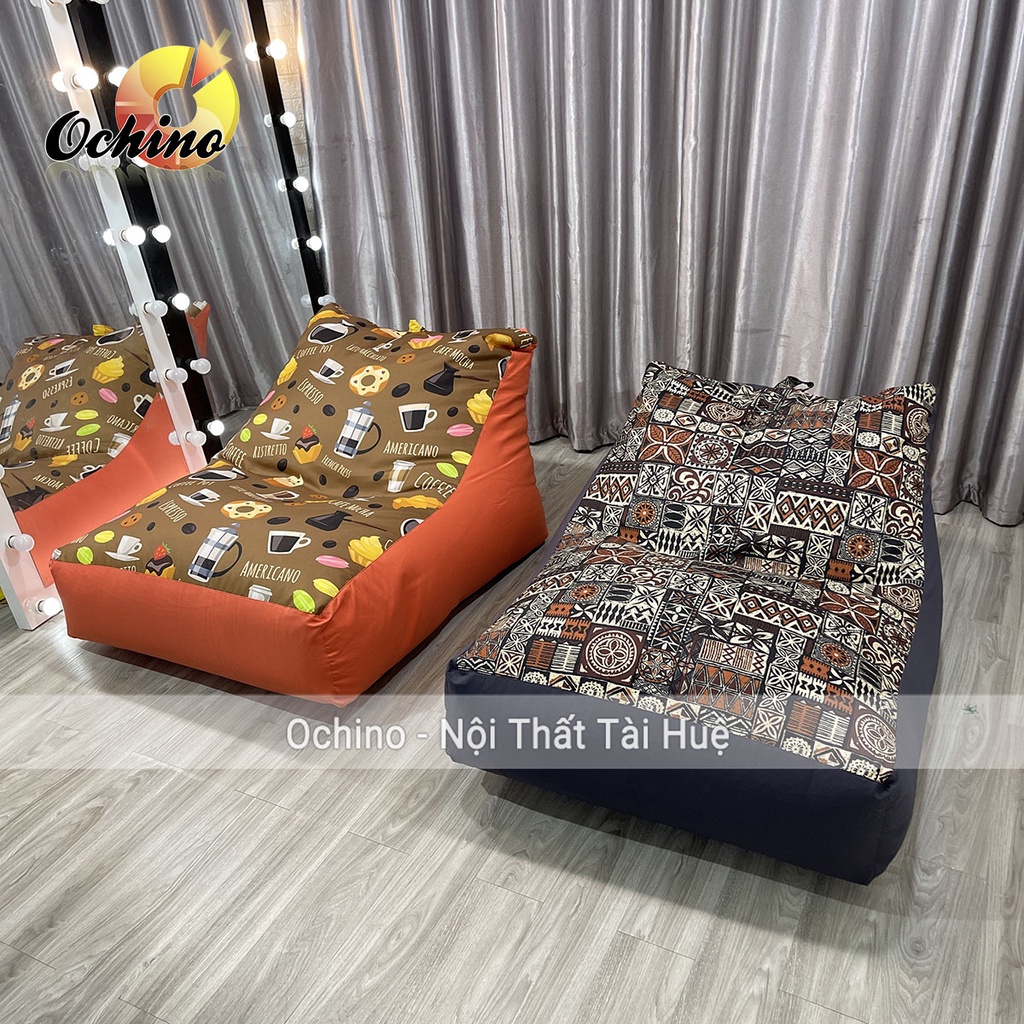 Ghế Lười Hạt Xốp Dáng Sofa Bệt Phong Cách Hiện Đại Gồm 3 Món Size To (Đủ Cả Lõi Xốp)