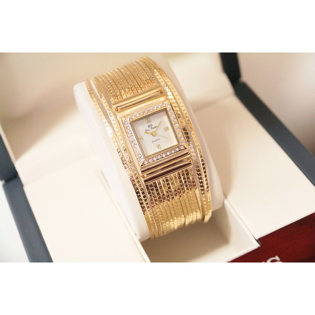Đồng hồ nữ mặt vuông, đồng hồ nữ dây kim loại, chính hãng BEE SISTER thời trang cao cấp, độc đáo, không thấm nước