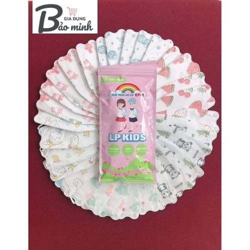 Khẩu trang kf94 trẻ em LP Kids, khẩu trang con cá trẻ em (1-8 tuổi),sét 10 chiếc khẩu trang 4d mask