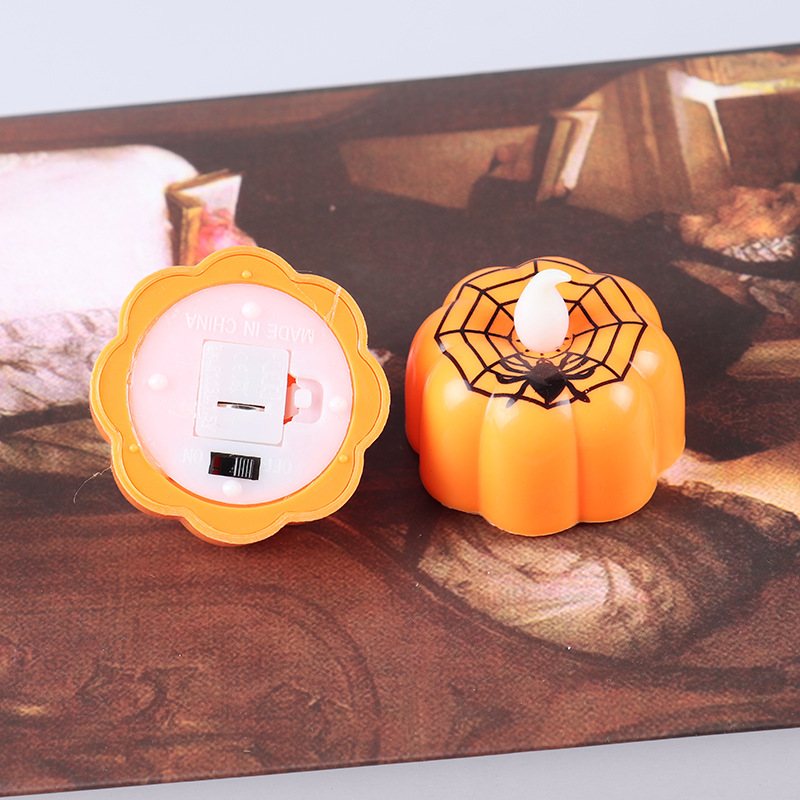 Đèn LED nến không lửa trang trí Halloween hình quả bí ngô