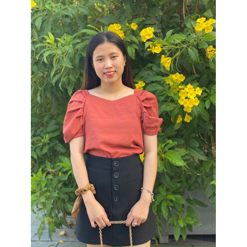 Áo Kiểu Nữ Tay Phồng Hàng Thiết Kế Cao Cấp Đủ Màu Free Size 48-65Kg