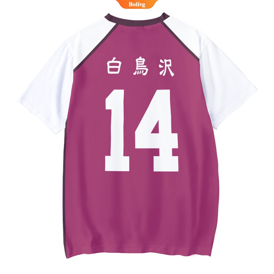 Haikyuu!! Áo Thun Thể Thao Họa Tiết Anime Shiratorizawa School Wakatoshi Guess