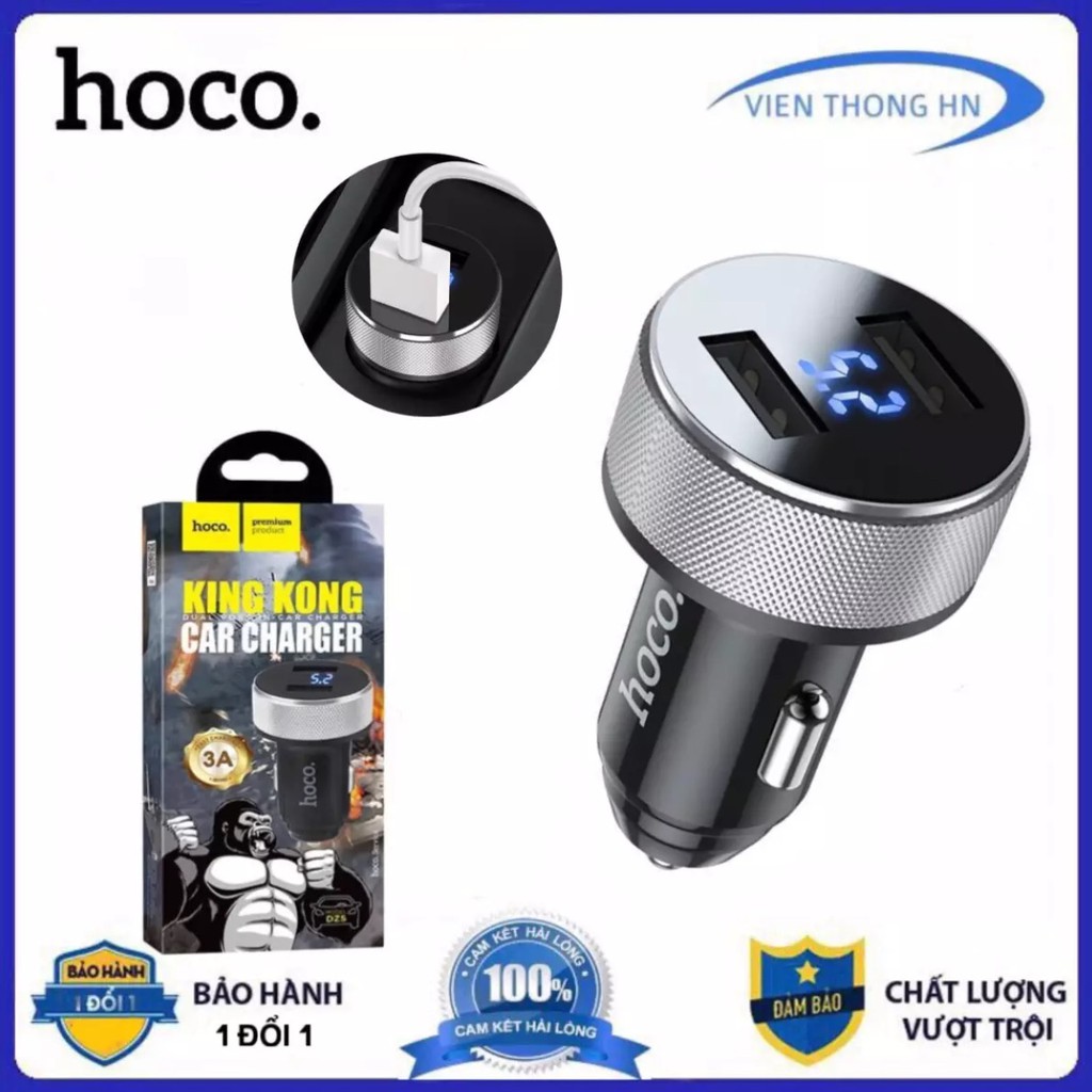 Tẩu sạc 2 cổng usb cho oto xe hơi Hoco DF5 - vienthonghn