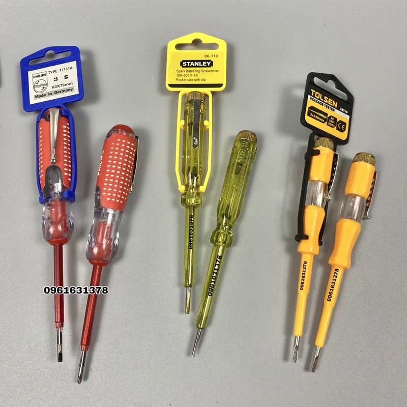 Bút thử điện STANLEY, TOLSEN, ASAKI, bút thử điện 2 đầu