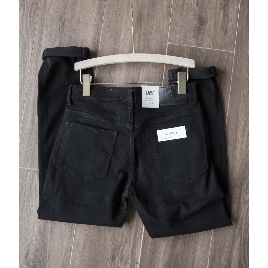 Quần jean nam màu đen, quần bò nam vải denim form slimfit cao cấp không phai màu chất co dãn