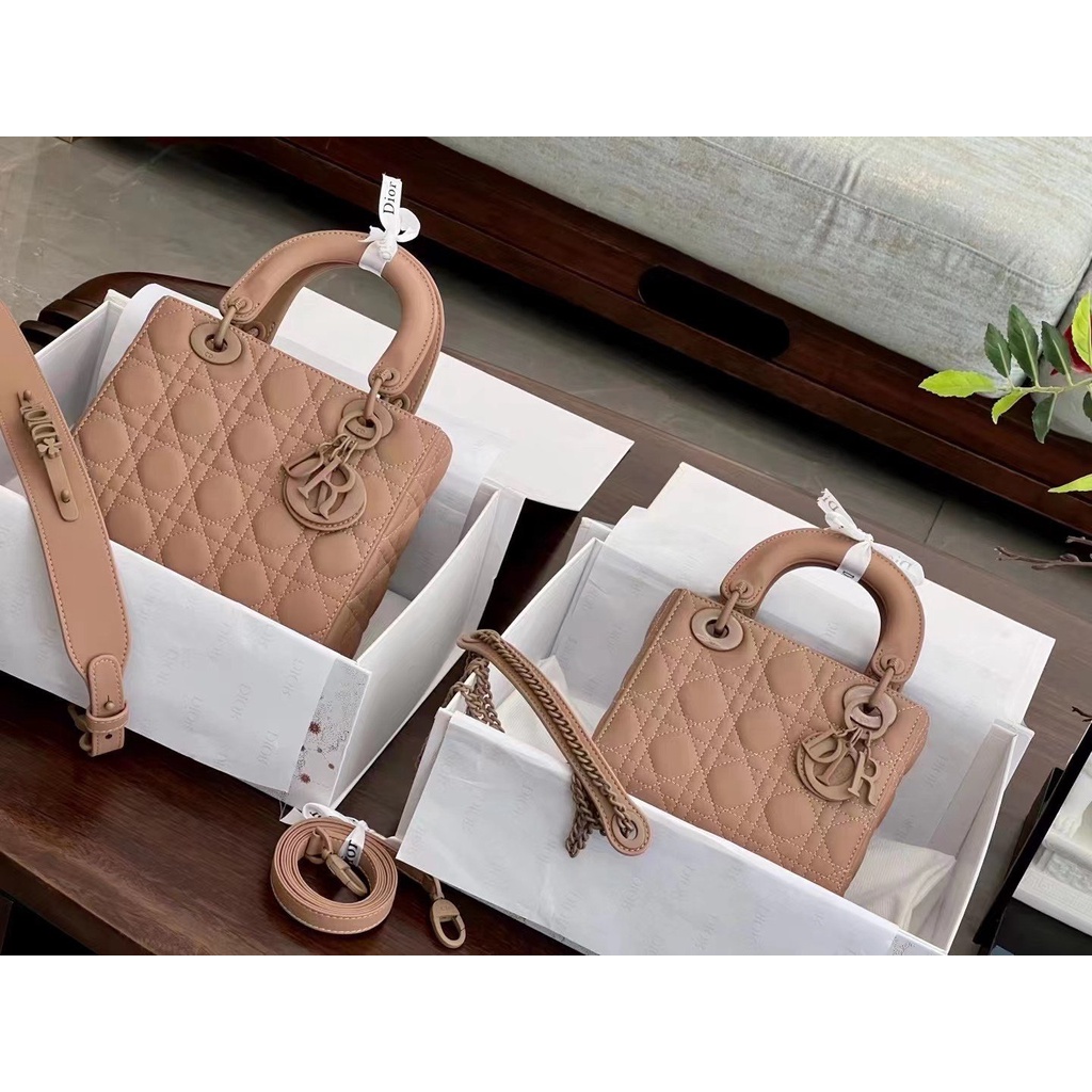 TÚI XÁCH DI.OR LADY MINI BAG SUPER màu nude Size: 17cm