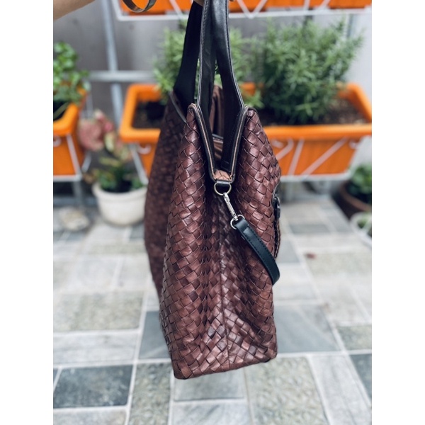 SALE- túi si da thật đan