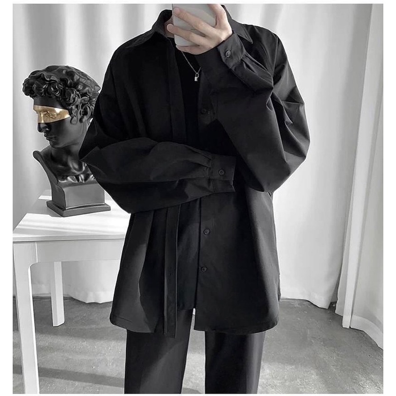 Áo Sơ Mi Đen Nam Nữ Unisex