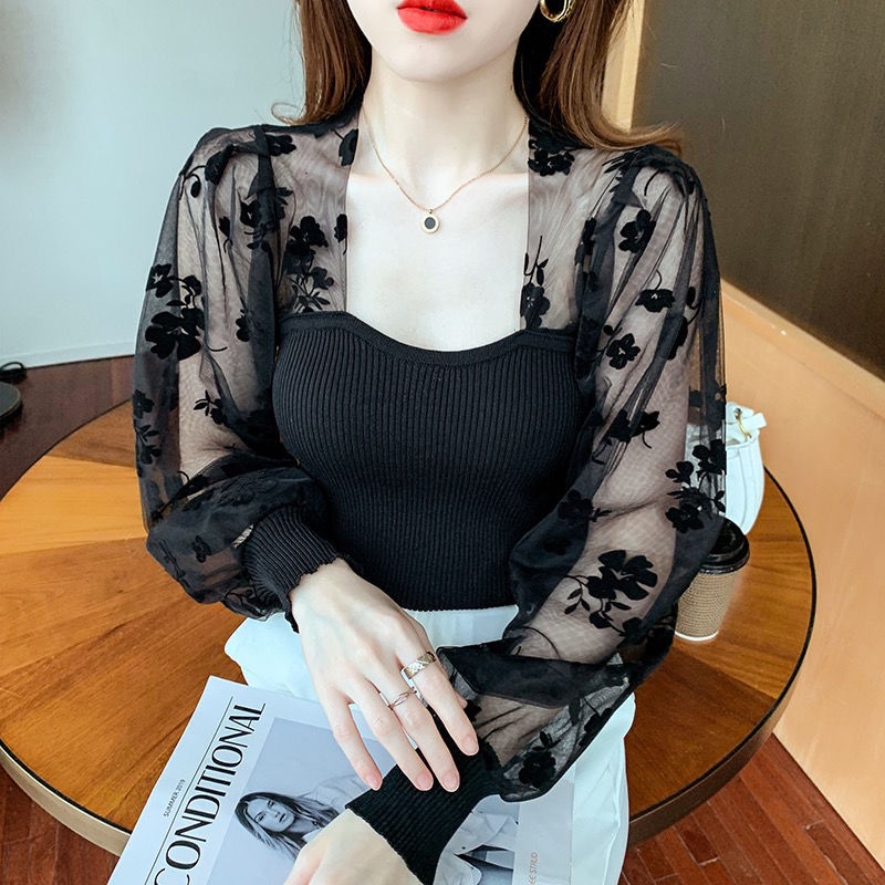 Áo Sơ Mi Tay Phồng Cổ Vuông Phong Cách Hàn Quốc Thời Trang Cho Nữ