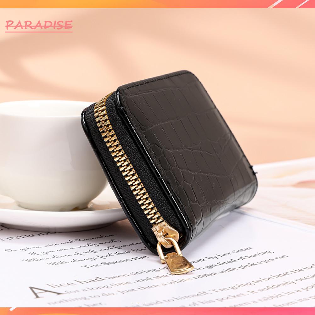 Ví Da PU Họa Tiết Da Cá Sấu Có Khóa Kéo Thời Trang Cho Nữ