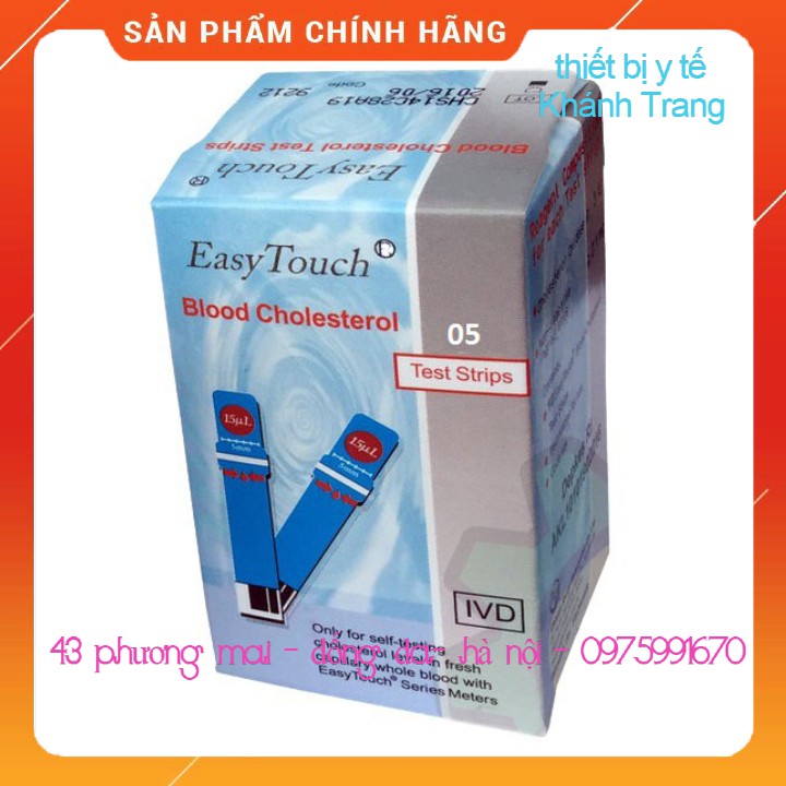 (Giá sỉ) Que thử mỡ máu, cholesterol cho máy đo Easy Touch GCU ET322 (10 que)