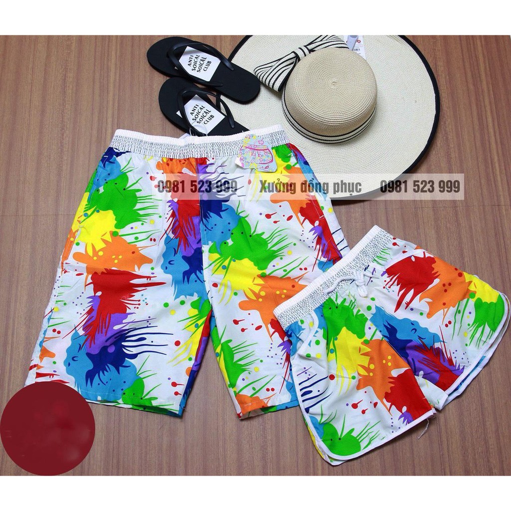 [RẺ VÔ ĐỊCH] Quần đôi đi biển- màu LOANG SƠN full size 13-100kg