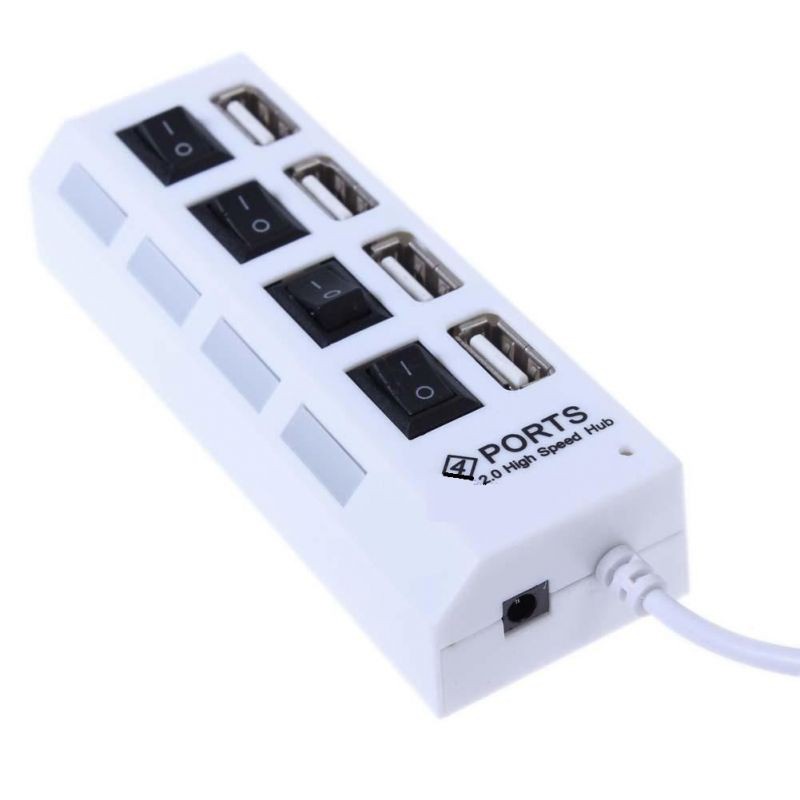 Bộ HUB chia usb từ 1 ra 4 usb có công tắc, có đèn, chuẩn USB 2.0 (Hub USB)