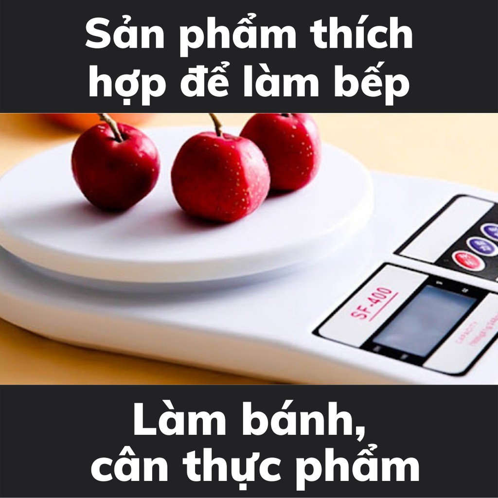 Cân tiểu ly điện tử SF-400 định lượng 1g  - 10kg mini làm bánh pha chế nhà bếp độ chính xác cao tặng kèm pin AA