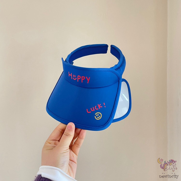 Mũ lưỡi trai che nắng không chóp màu sắc huỳnh quang phong cách mùa hè cho trẻ em