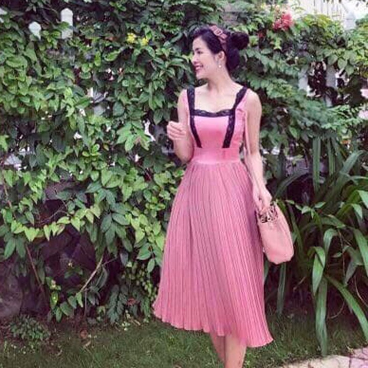 ĐẦM DÁNG XÒE CỔ U VIỀN REN TÙNG DẬP LY MP556🎀(1MÀU) 🆕- kèm hình chụp thật sp 💯