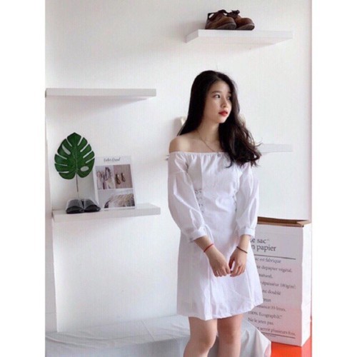 Elsa dress - Đầm nữ trễ vai thắt eo tay phồng phong cách hàn quốc siêu xinh - cece house | BigBuy360 - bigbuy360.vn
