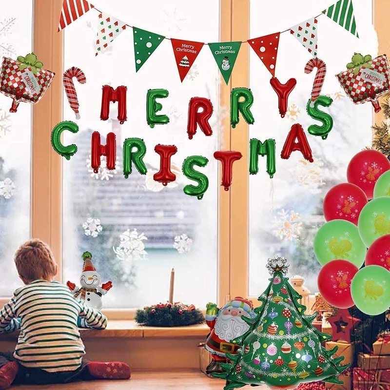 Gói bong bóng trang trí giáng sinh hình ông già Noel/ người tuyết