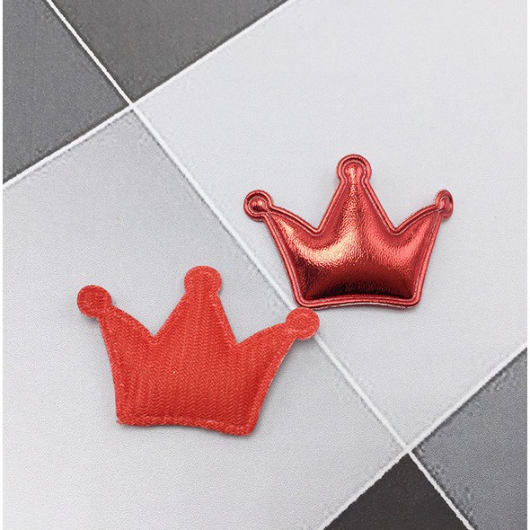 Set 10 miếng da PU bóng hình vương miện một mặt dùng để trang trí mũ/nón tay