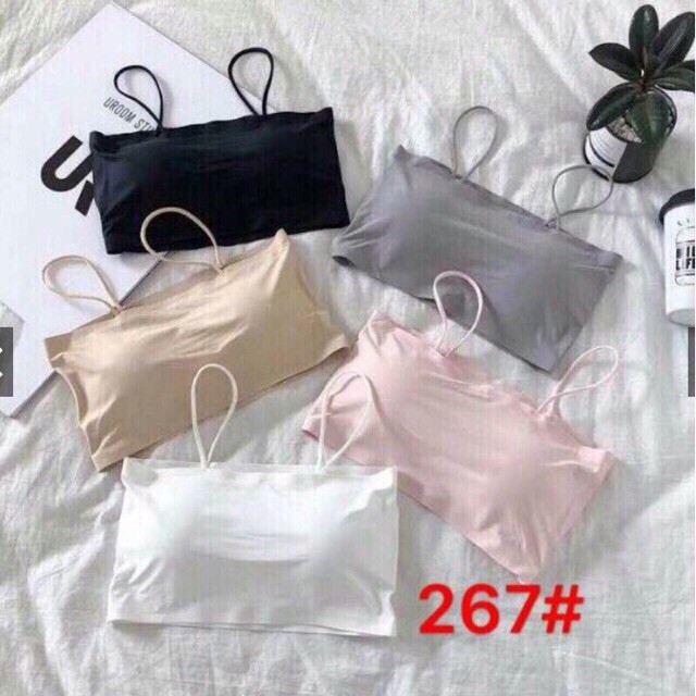 ÁO BRA ĐÚC SU QUÂY 2 DÂY CHẤT MÁT LỊM 8881 - Áo Bra Đúc Su Trơn Quây 2 Dây - Áo Bra su 2 Dây-khoét lưng sâu, su trơn