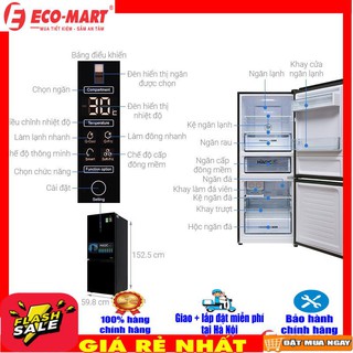 Tủ lạnh aqua inverter 260 lít aqr-i298eb.bs mẫu 2019