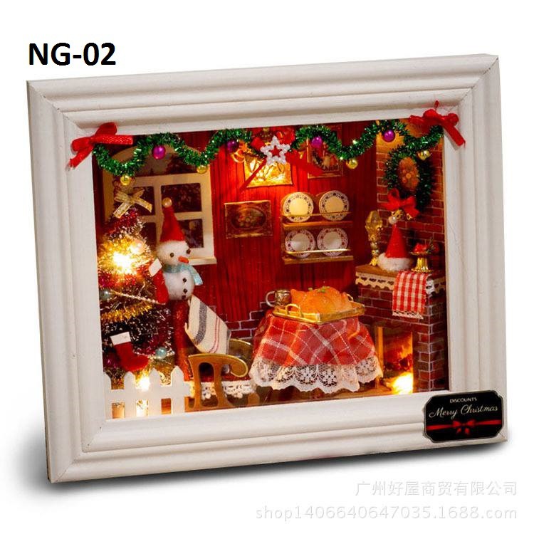 Mô hình nhà gỗ DIY - Chủ đề Noel