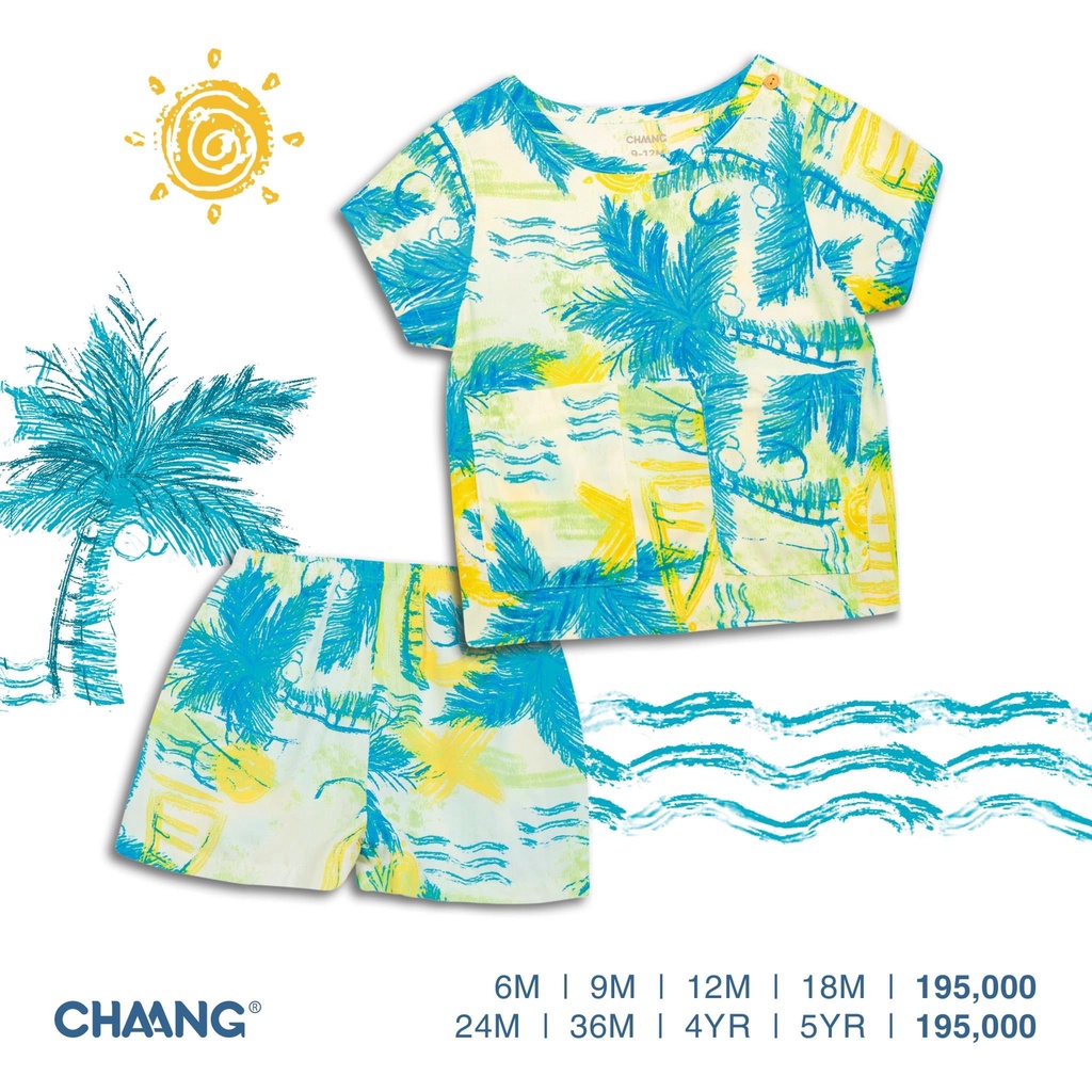 Bộ cộc Chaang chất lanh cotton cài vai cho bé trai từ 3 tháng đến 5 tuổi