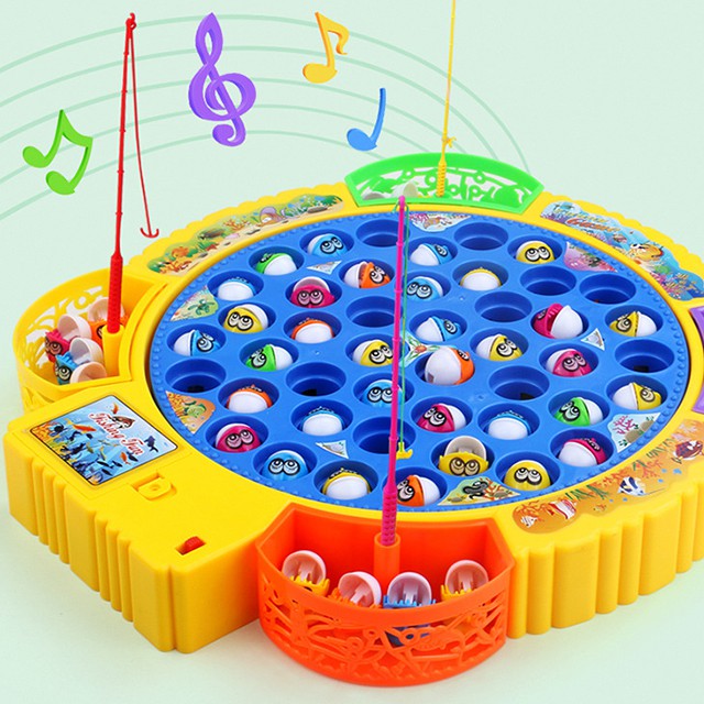 Bộ Đồ Chơi Câu Cá Phát Nhạc 4 Cần Câu [FREESHIP❤️] Chất Liệu Nhựa Không Độc Hại Dành Cho Bé