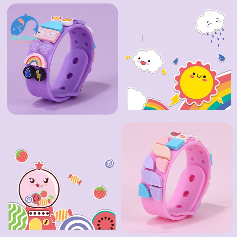 Vòng đeo tay silicone kết hợp khối lắp ghép mô hình lắp ráp sáng tạo cho trẻ em