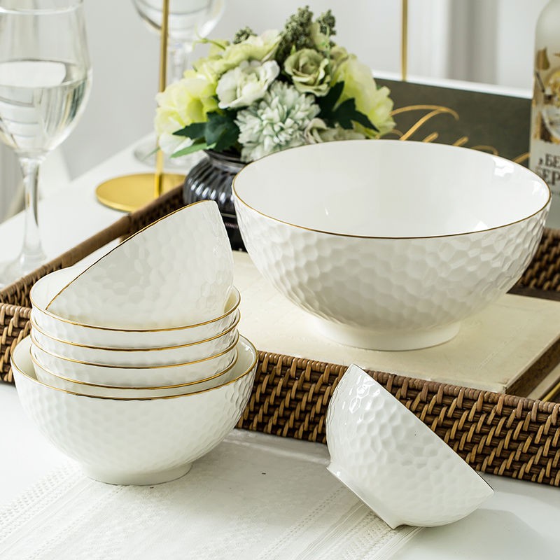 Bộ Bát Đĩa Gốm Sứ Cao Cấp Xanh viền vàng Đồ Ăn Phong Cách Châu Âu Dùng Tiệc,Hộ Gia Đình,Nhà Hàng Khách SạnQWE7Y