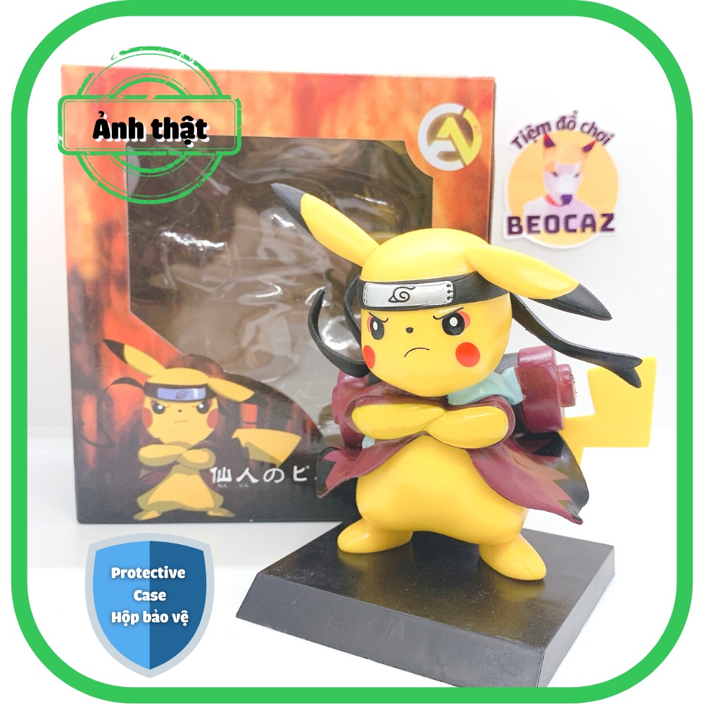 [Ship Hỏa Tốc][Full Box] [Tặng Hộp Bảo Vệ] Mô hình đồ chơi Pikachu Pokemon Naruto Ninja dễ thương, bền màu, nhựa an toàn