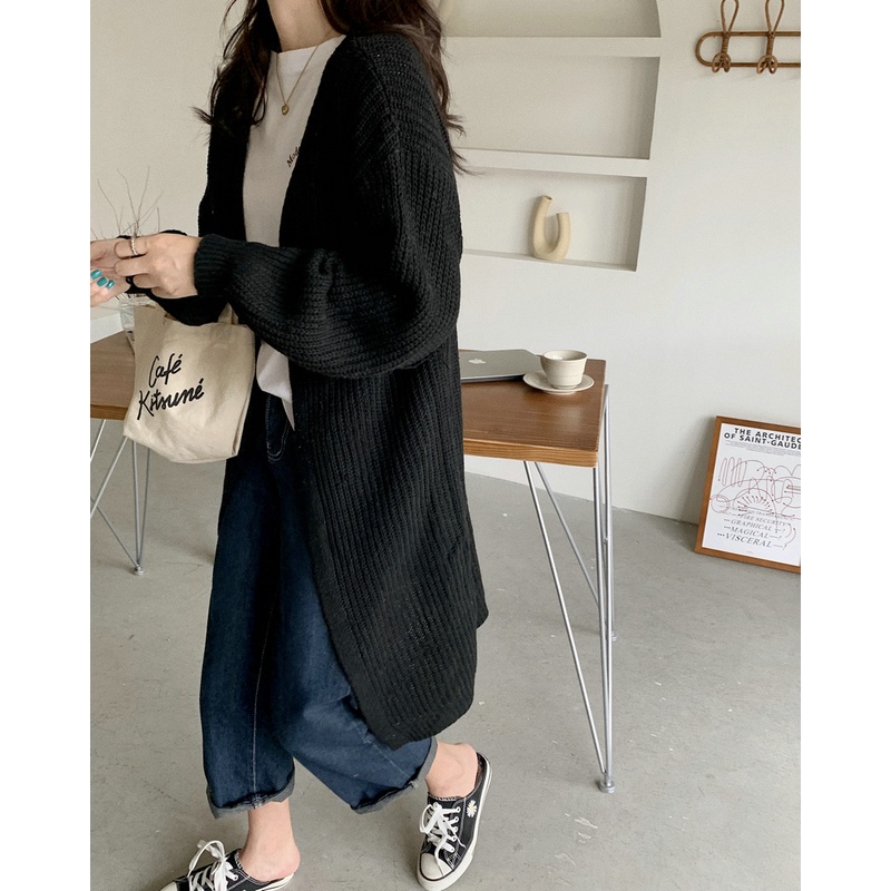 SUXI Áo Khoác Cardigan Bằng Vải Dệt Kim Dáng Rộng Rãi Phong Cách Cổ Điển Hàn Quốc Sành Điệu Cho Nữ