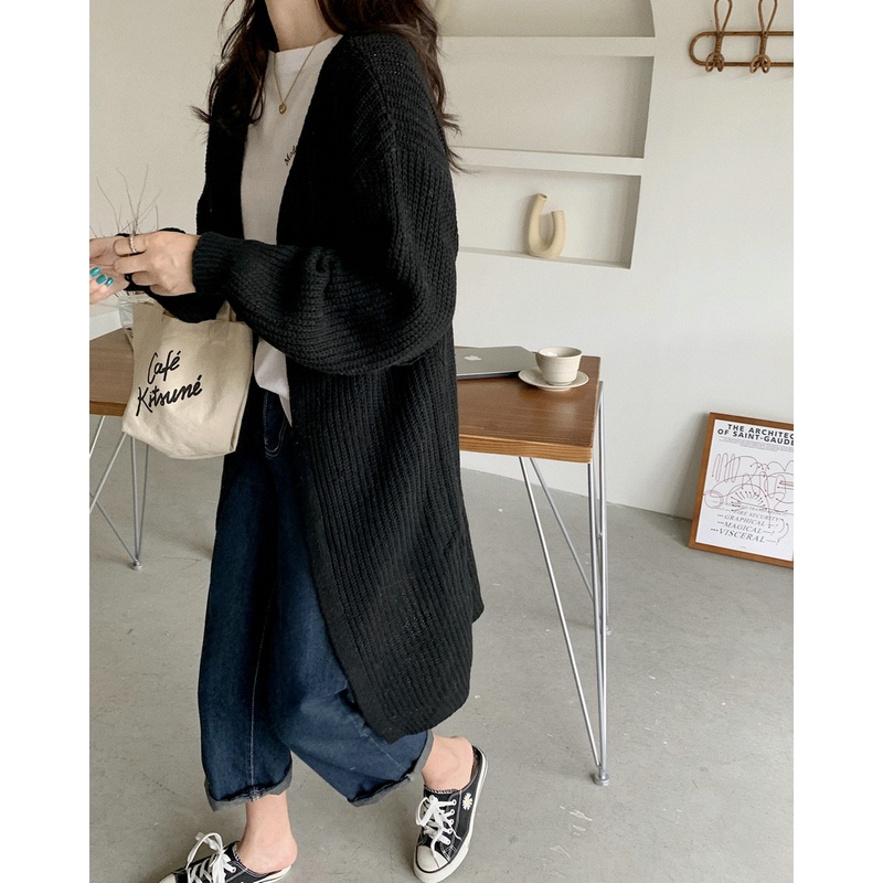 Áo Khoác Cardigan Bằng Vải Dệt Kim Dáng Rộng Rãi Phong Cách Cổ Điển Hàn Quốc Sành Điệu Cho Nữ | BigBuy360 - bigbuy360.vn