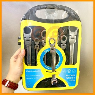 BỘ CỜ LÊ TỰ ĐỘNG ĐẦU GẬT GÙ 7 CÂY RUIKE [USA] Thép CRV cao cấp 8, 10, 12, 13, 14, 17, 19 HVIRITA