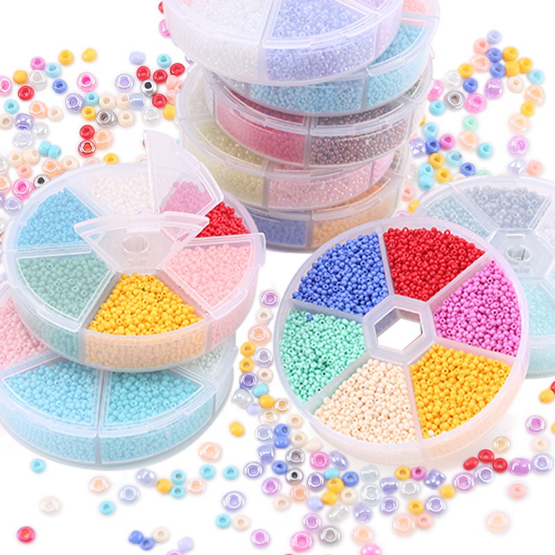 Bộ Hạt Xâu Chuỗi 2mm Bằng Kính Tròn Dùng Làm Trang Sức Thủ Công DIY
