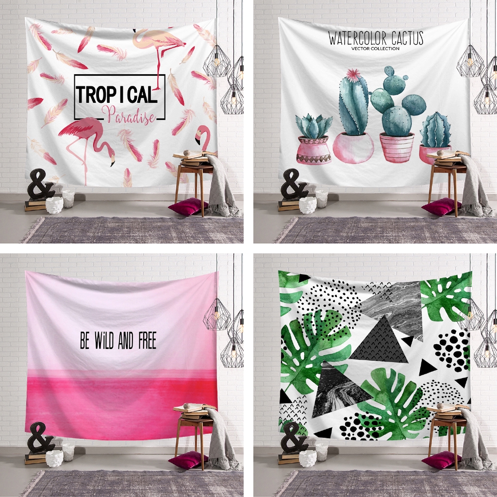 Thảm treo tường trang trí nội thất hình cây xương rồng sáng tạo