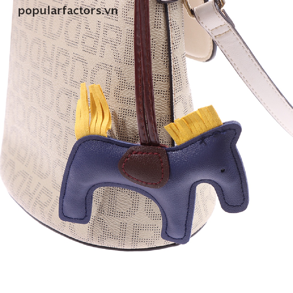 Móc Khóa Da PU Hình Ngựa Handmade Xinh Xắn Dành Cho Nữ