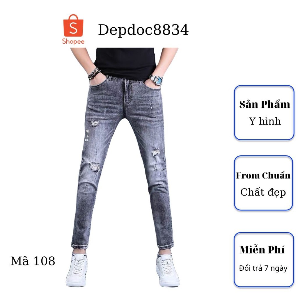 Quần jean nam cao cấp, chất liệu bò ( jean ) mềm mịn, from chuẩn, có nhiều mẫu đẹp mới đi kèm depdoc87